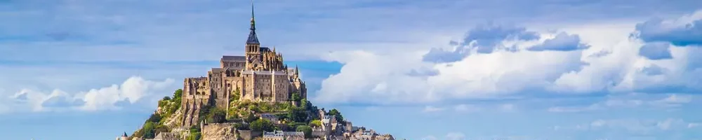 Mont Saint Michel, pogled na otok z opatijo