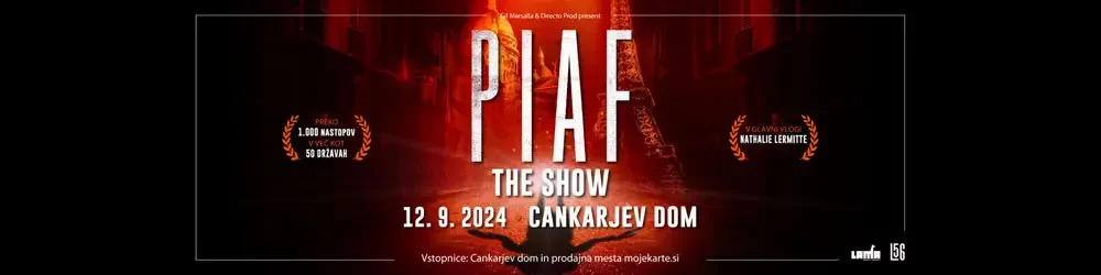 Napoved muzikala o Edith Piaf v Cankarjevem domu 12. septembra